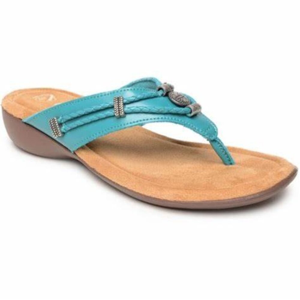 Minnetonka Silverthorne 360 Turquoise sandals flipflops Women's 11 NEW - Picture 2 of 7